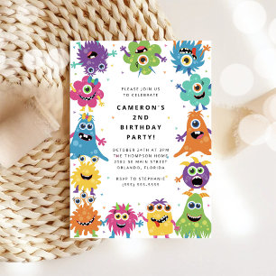 Invitation d'anniversaire pour enfants Monstre Mig