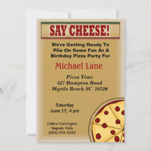 Invitation d'anniversaire pour enfants Pizza