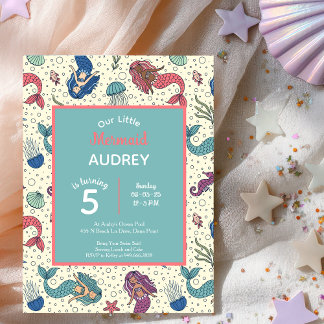 Invitation d'anniversaire pour enfants sirène