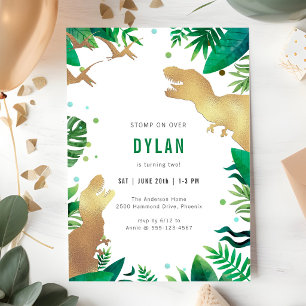 Invitation d'anniversaire pour enfants thème dinos