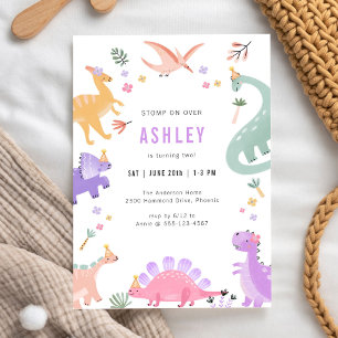 Invitation d'anniversaire pour enfants thème dinos