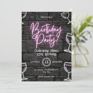 Invitation d'anniversaire pour femmes à lumière né