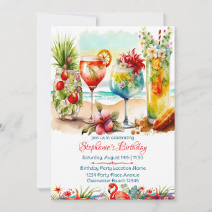 Invitation d'anniversaire pour femmes aux boissons