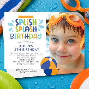 Invitation d'anniversaire pour fête au bassin Spli