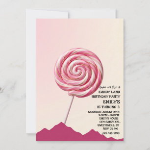 Invitation d'anniversaire pour fille au pays des b