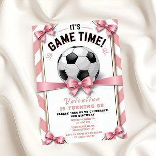 Invitation d'anniversaire pour fille avec ruban ro