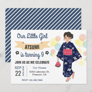 Invitation d'anniversaire pour fille japonaise en