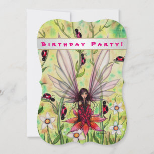 Invitation d'anniversaire pour filles avec une fée