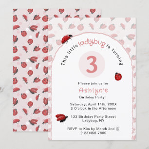 Invitation d'anniversaire pour filles coccinelle r