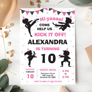 Invitation d'anniversaire pour filles de karaté ar