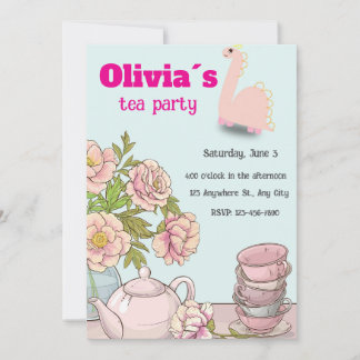 Invitation d'anniversaire pour filles : thé à l'he
