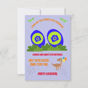 Invitation d'anniversaire pour frères jumeaux.