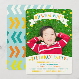 Invitation d'anniversaire pour garçon avec des con