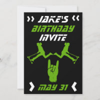 Invitation d'anniversaire pour garçon avec scooter