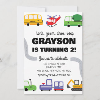 Invitation d'anniversaire pour garçon de 2 ans sur