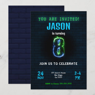 Invitation d'anniversaire pour garçon de 8 ans