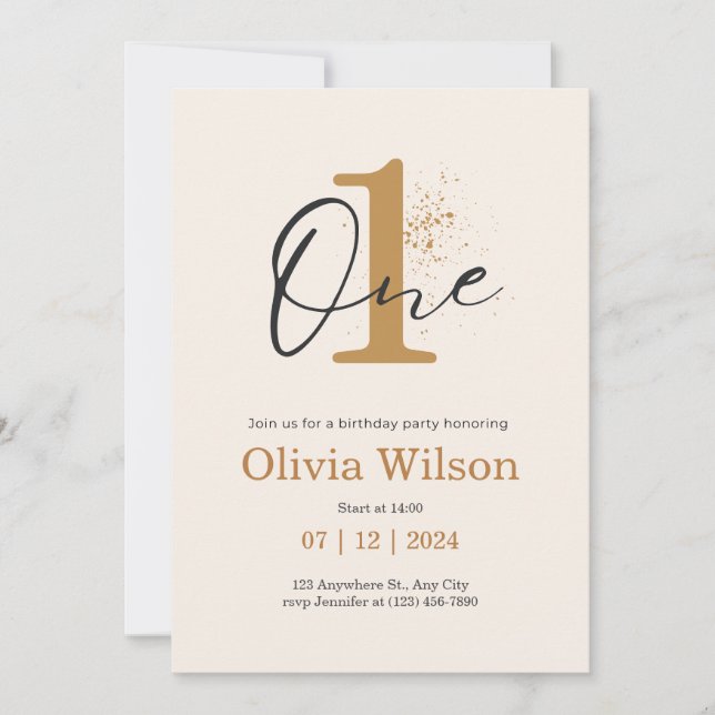 Invitation d'anniversaire pour garçon et bébé (Devant)