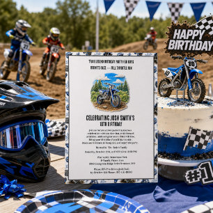 Invitation d'anniversaire pour garçon Motocross Di