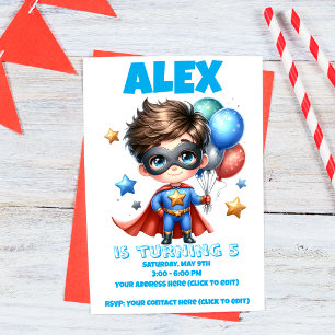 Invitation d'anniversaire pour garçon super-héros 