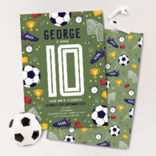 Invitation d'anniversaire pour garçons pour le foo