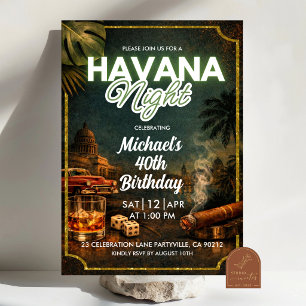 Invitation d'anniversaire pour homme adulte Cuba H