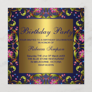 Invitation d'anniversaire pour jardin de fleurs bl