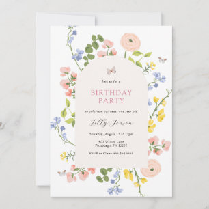 Invitation d'anniversaire pour jardin de fleurs sa