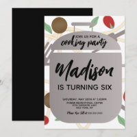 Invitation d'anniversaire pour la cuisson de pâtes