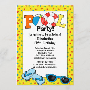 Invitation d'anniversaire pour la fête de la pisci