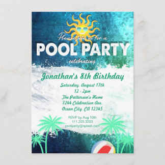 Invitation d'anniversaire pour la fête de la pisci
