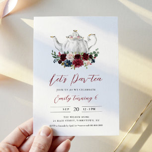 Invitation d'anniversaire pour la fête du thé ARIA