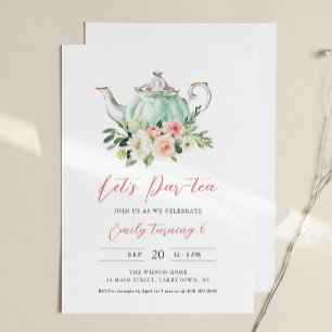 Invitation d'anniversaire pour la fête du thé ARIA