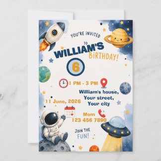 Invitation d'anniversaire pour la galaxie et le co