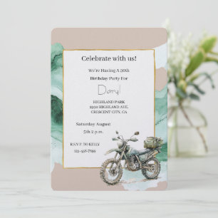 Invitation d'anniversaire pour l'aventure en moto