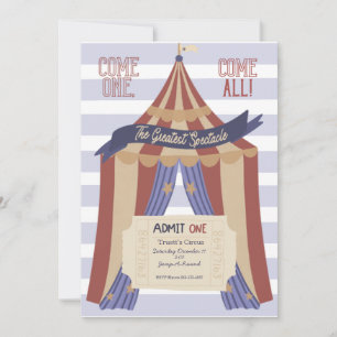 Invitation d'anniversaire pour le cirque Admit ONE