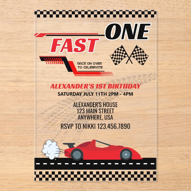 Invitation d'anniversaire pour le premier annivers (Recto)