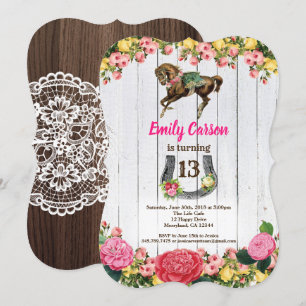 invitation d'anniversaire pour l'équitation