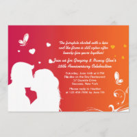 Invitation d'anniversaire pour les amoureux s'embr