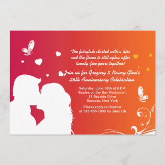 Invitation d'anniversaire pour les amoureux s'embr