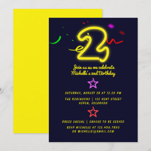Invitation d'anniversaire pour les deux ans avec u