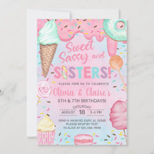 Invitation d'anniversaire pour les filles de Sweet