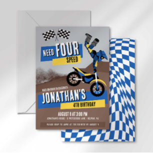 Invitation d'anniversaire pour moto de dirt Need F