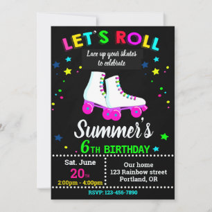 Invitation d'anniversaire pour patins à roulettes