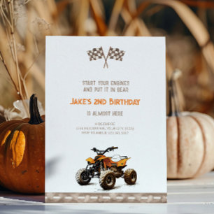 Invitation d'anniversaire pour quad orange