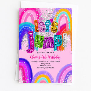 Invitation d'anniversaire pour saut en trampoline