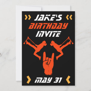 Invitation d'anniversaire pour scooter de trick po