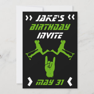 Invitation d'anniversaire pour scooter de trick po