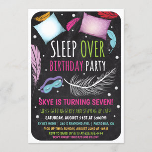 Invitation d'anniversaire pour soirée pyjama