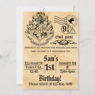 Invitation d'anniversaire pour sorciers et sorcièr