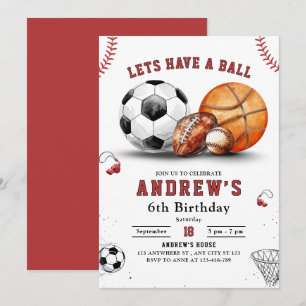Invitation d'anniversaire pour sports, Basketball 